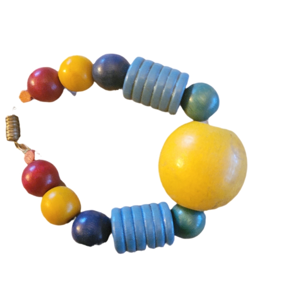 Colorful Vintage Geometric ART DECO  Bracelet, Vintage Jewelry